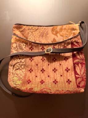 Danny K Beverly Hills Tapestry Patchwork Crossbody Bag